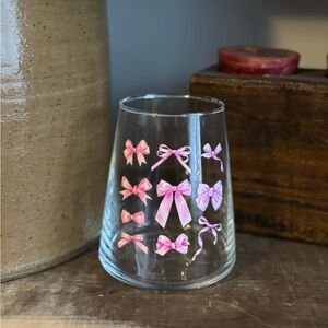 valentines all the bows wine glass 17 oz hand crafted